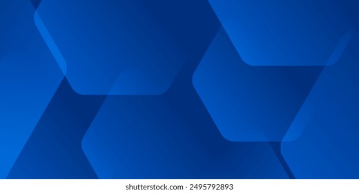 Fondo azul abstracto moderno con líneas geométricas brillantes. Diseño de forma hexagonal degradado azul. Concepto de tecnología futurista.	
