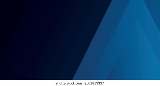 Fondo azul abstracto moderno con líneas geométricas brillantes. Diseño de forma de triángulo redondeado degradado azul. Concepto de tecnología futurista. Traje para los negocios, folleto, Sitio web, corporativo, cartel