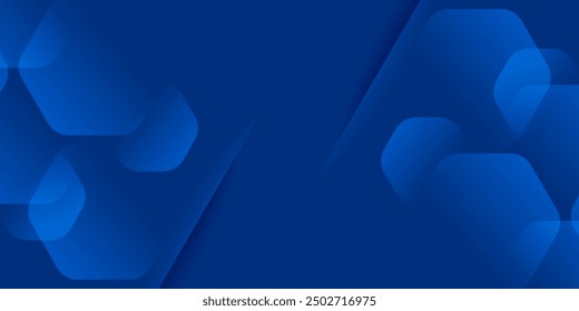 Fondo azul abstracto moderno con líneas geométricas brillantes. Diseño de forma hexagonal degradado azul. Concepto de tecnología futurista.	
