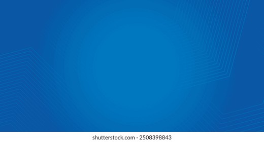 Fondo azul abstracto moderno con líneas geométricas brillantes. Diseño de forma hexagonal degradado azul. Concepto de tecnología futurista.