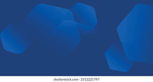 Fondo azul abstracto moderno con líneas geométricas brillantes. Diseño de forma hexagonal degradado azul.