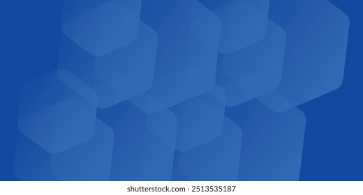 Fondo azul abstracto moderno con líneas geométricas brillantes. Diseño de forma hexagonal degradado azul.