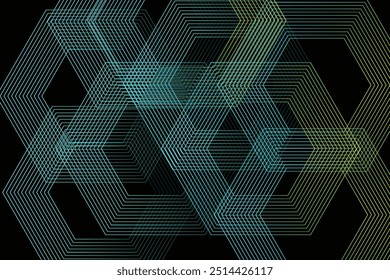 Modern abstract blue background with glowing geometric lines.