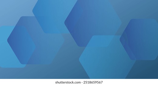 Fundo azul abstrato moderno com linhas geométricas brilhantes. Design de forma de hexágono de gradiente azul. Conceito de tecnologia futurista.