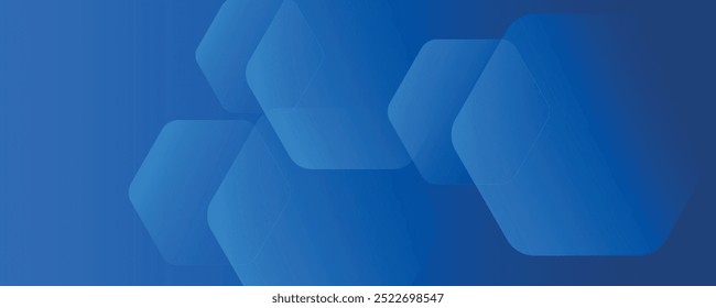 Fondo azul abstracto moderno con líneas geométricas brillantes. Diseño de forma hexagonal degradado azul. Concepto de tecnología futurista.