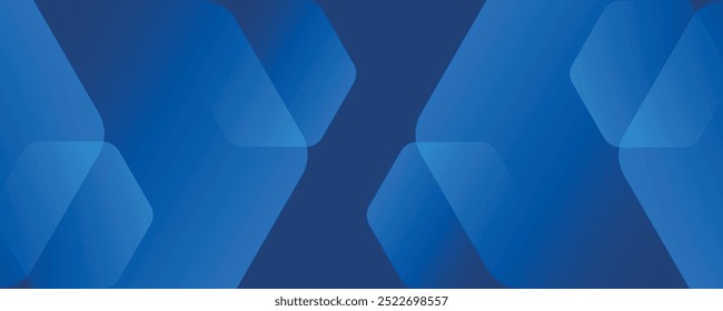 Fondo azul abstracto moderno con líneas geométricas brillantes. Diseño de forma hexagonal degradado azul. Concepto de tecnología futurista.