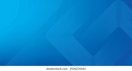 Fondo azul abstracto moderno con líneas geométricas brillantes. Diseño de forma hexagonal degradado azul. Concepto de tecnología futurista.