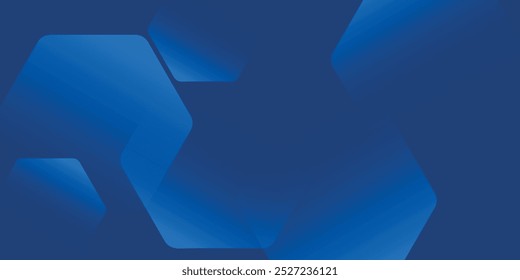 Fondo azul abstracto moderno con líneas geométricas brillantes. Diseño de forma hexagonal degradado azul. Concepto de tecnología futurista.