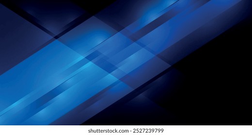 Fondo azul abstracto moderno con líneas geométricas brillantes