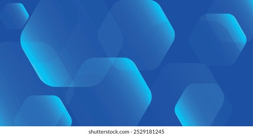 Fondo azul abstracto moderno con líneas geométricas brillantes. Diseño de forma hexagonal degradado azul. Concepto de tecnología futurista.	
