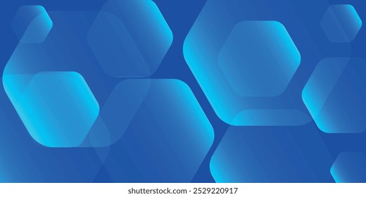 Fondo azul abstracto moderno con líneas geométricas brillantes. Diseño de forma hexagonal degradado azul. Concepto de tecnología futurista.	
