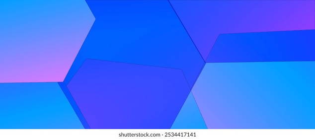 Fondo azul abstracto moderno con hexágono geométrico brillante, diseño de forma hexagonal degradado azul. Concepto de tecnología futurista.