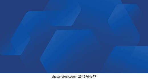 Fondo azul abstracto moderno con líneas geométricas brillantes. Diseño de forma hexagonal degradado azul. Concepto de tecnología futurista.