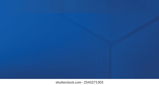 Fondo azul abstracto moderno con líneas geométricas brillantes. Diseño de forma hexagonal degradado azul. Concepto de tecnología futurista.