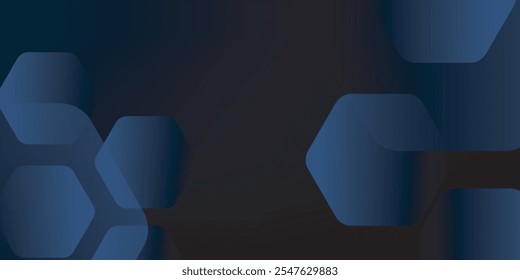 Fondo azul abstracto moderno con líneas geométricas brillantes. Diseño de forma hexagonal degradado azul. Concepto de tecnología futurista.