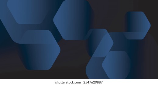 Moderner abstrakter blauer Hintergrund mit leuchtenden geometrischen Linien. Blaue Farbverlauf Sechseck Form Design. Futuristisches Technologiekonzept.