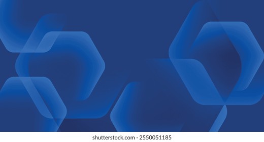 Fondo azul abstracto moderno con líneas geométricas brillantes. Diseño de forma hexagonal degradado azul. Concepto de tecnología futurista.	
