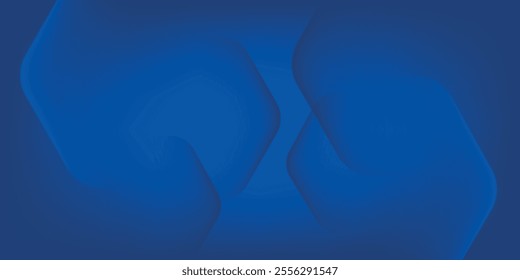Modern abstract blue background with glowing geometric lines. Blue gradient hexagon shape design. Futuristic technology concept
