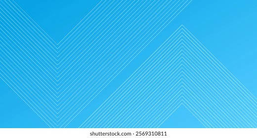 Modern abstract blue background with glowing geometric lines. Blue gradient hexagon shape design. Futuristic technology concept.