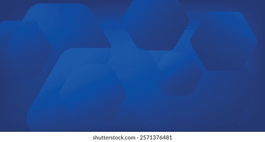 Modern abstract blue background with glowing geometric lines. Blue gradient hexagon shape design. Futuristic technology concept.	
