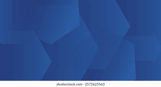 Modern abstract blue background with glowing geometric lines. Blue gradient hexagon shape design. Futuristic technology