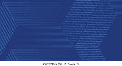 Modern abstract blue background with glowing geometric lines. Blue gradient hexagon shape design. Futuristic technology