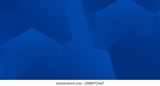 Modern abstract blue background with glowing geometric lines. Blue gradient hexagon shape design. Futuristic  modern