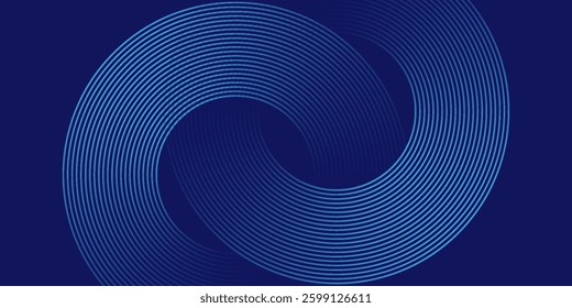 Modern abstract blue background with glowing geometric lines. Blue gradient hexagon shape design. Futuristic technology concept modern