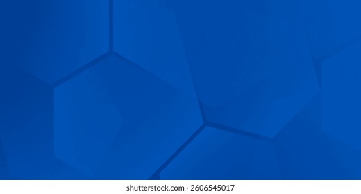 Modern abstract blue background with glowing geometric lines. Blue gradient hexagon shape design. Futuristic modern