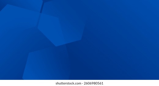Modern abstract blue background with glowing geometric lines. Blue gradient hexagon shape design. Futuristic modern