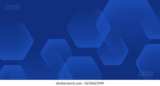 Modern abstract blue background with glowing geometric lines. Blue gradient hexagon shape design. Futuristic technology concept.	
