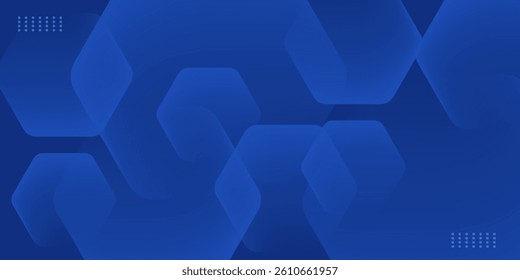 Modern abstract blue background with glowing geometric lines. Blue gradient hexagon shape design. Futuristic technology concept.	
