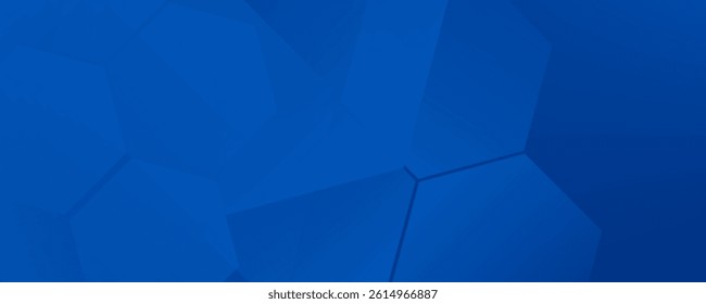 Modern abstract blue background with glowing geometric lines. Blue gradient hexagon shape design. Futuristic modern