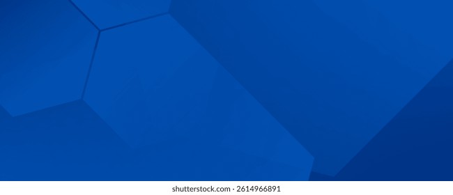 Modern abstract blue background with glowing geometric lines. Blue gradient hexagon shape design. Futuristic modern