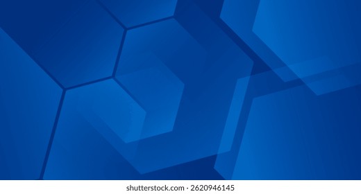 Fondo azul abstracto moderno con líneas geométricas brillantes. Diseño de forma hexagonal degradado azul. Moderno futurista