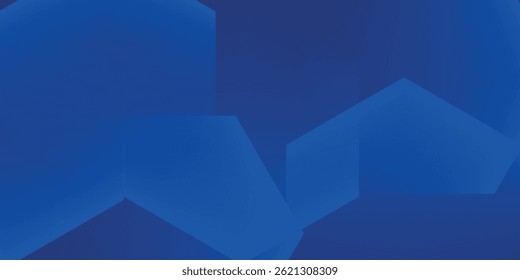Modern abstract blue background with glowing geometric lines. Blue gradient hexagon shape design. Futuristic modern
