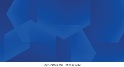 Modern abstract blue background with glowing geometric lines. Blue gradient hexagon shape design. Futuristic modern