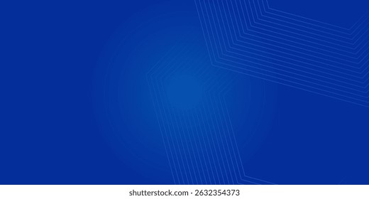 Modern abstract blue background with glowing geometric lines. Blue gradient hexagon shape design. Futuristic technology concept.	