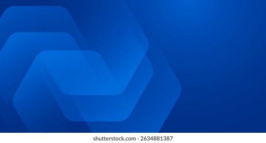 Modern abstract blue background with glowing geometric lines. Blue gradient hexagon shape design. Futuristic technology concept. eps10