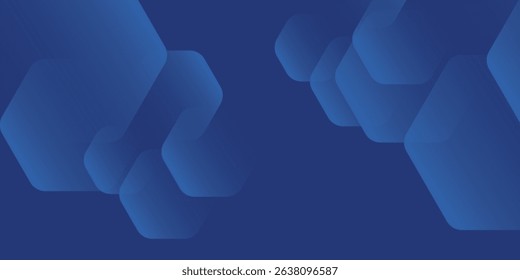 Modern abstract blue background with glowing geometric lines. Blue gradient hexagon shape design art nice good