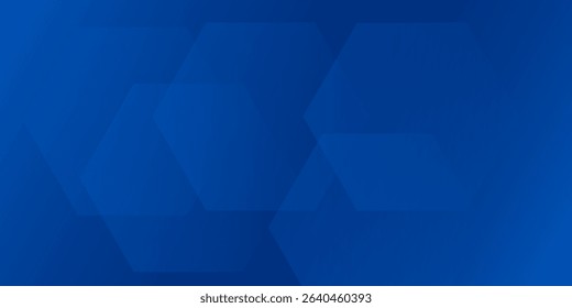 Modern abstract blue background with glowing geometric lines. Blue gradient hexagon shape design. Futuristic modern