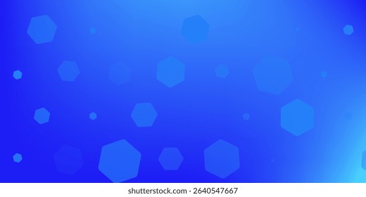 Modern abstract blue background with glowing geometric lines. Blue gradient hexagon shape design. Futuristic technology concept. Suit for brochure, science, website, banner, flyer, presentation, cover
