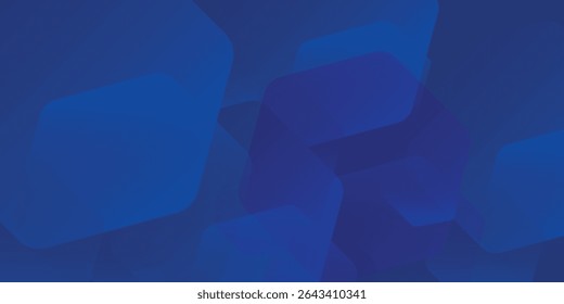 Modern abstract blue background with glowing geometric lines. Blue gradient hexagon shape design. Futuristic technology concept modern arts