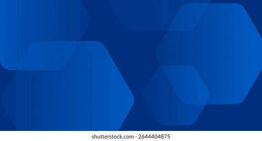Fondo azul abstracto moderno con líneas geométricas brillantes. Diseño de forma hexagonal degradado azul. Concepto de tecnología futurista.