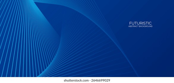 Modern abstract blue background with glowing geometric lines. Blue triangle shape design. Futuristic technology concept. Suit for business, brochure, website, corporate, poster