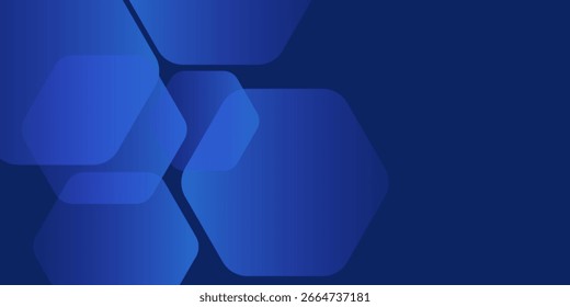 Fondo azul abstracto moderno con líneas geométricas brillantes. Diseño de forma hexagonal degradado azul. Concepto de tecnología futurista.
