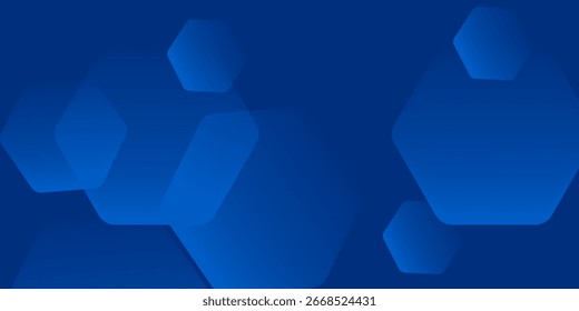 Fondo azul abstracto moderno con líneas geométricas brillantes. Diseño de forma hexagonal degradado azul. Concepto de tecnología futurista.