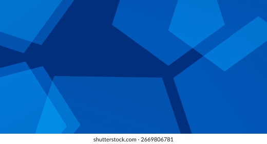 Fondo azul abstracto moderno con líneas geométricas brillantes. Formas hexagonales de gradiente azul. Moderno artístico simple. Ilustración vectorial.