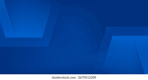Fondo azul abstracto moderno con líneas geométricas brillantes. Diseño de forma hexagonal degradado azul. Concepto de tecnología futurista.