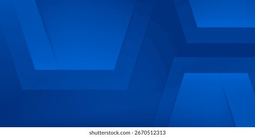Fondo azul abstracto moderno con líneas geométricas brillantes. Diseño de forma hexagonal degradado azul. Concepto de tecnología futurista.